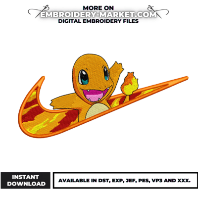 charmander embroidery design