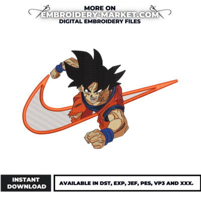 goku swoosh embroidery design