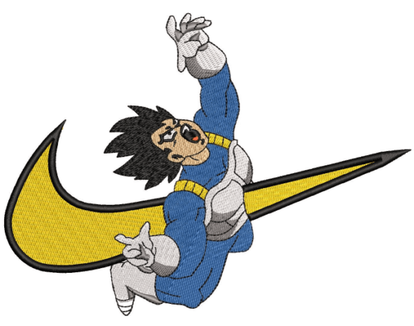 Vegeta swoosh simulation of embroidery