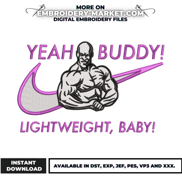 yeah buddy ronnie coleman embroidery design