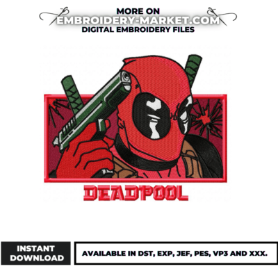 Deadpool Embroidery Design