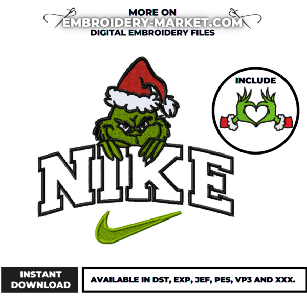 christmas grinch embroidery design